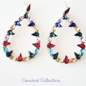Large Bright Multicolor Teardrop Earrings